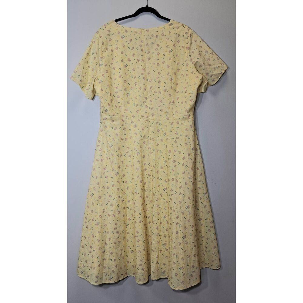 Ivy city co womens size 16 long maxi dress yellow floral cottagecore pockets - Picture 5 of 10